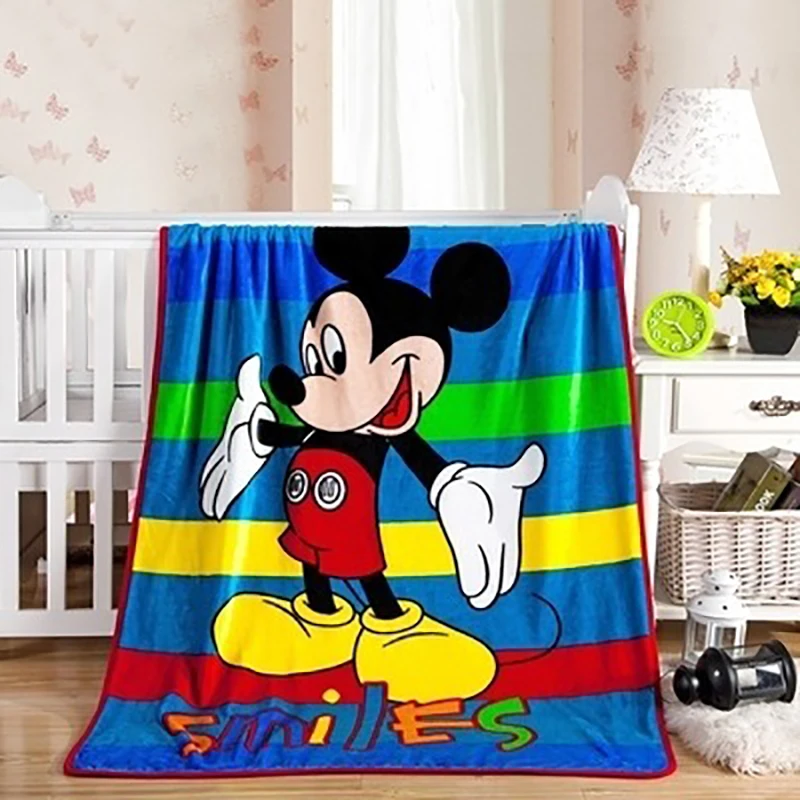 Disney мультфильм синяя полоса Микки Маус мальчики дети одеяло бросок 100x140 см на