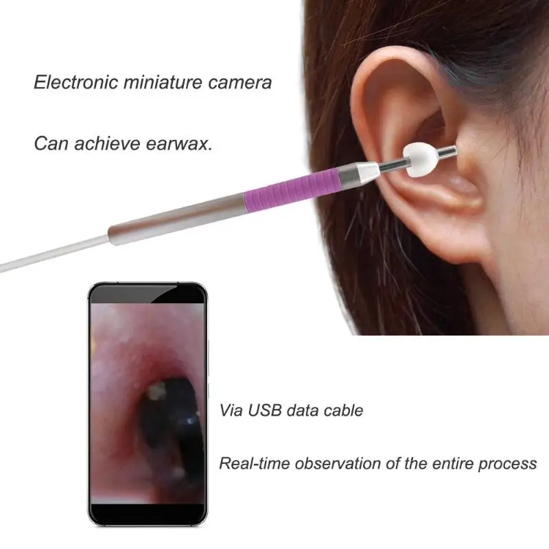 3 в 1 уха очищающий эндоскоп Визуальный Инструмент для чистки ушей 3,9 мм мини ушной выбор Otoscope