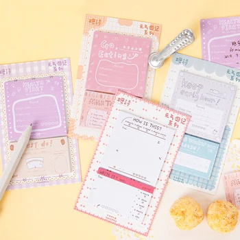 

1Set Memo Pads Sticky Notes Kawaii Art girl Diy Paper Notepad iary Scrapbooking cute Stickers Office School stationery Bookmark