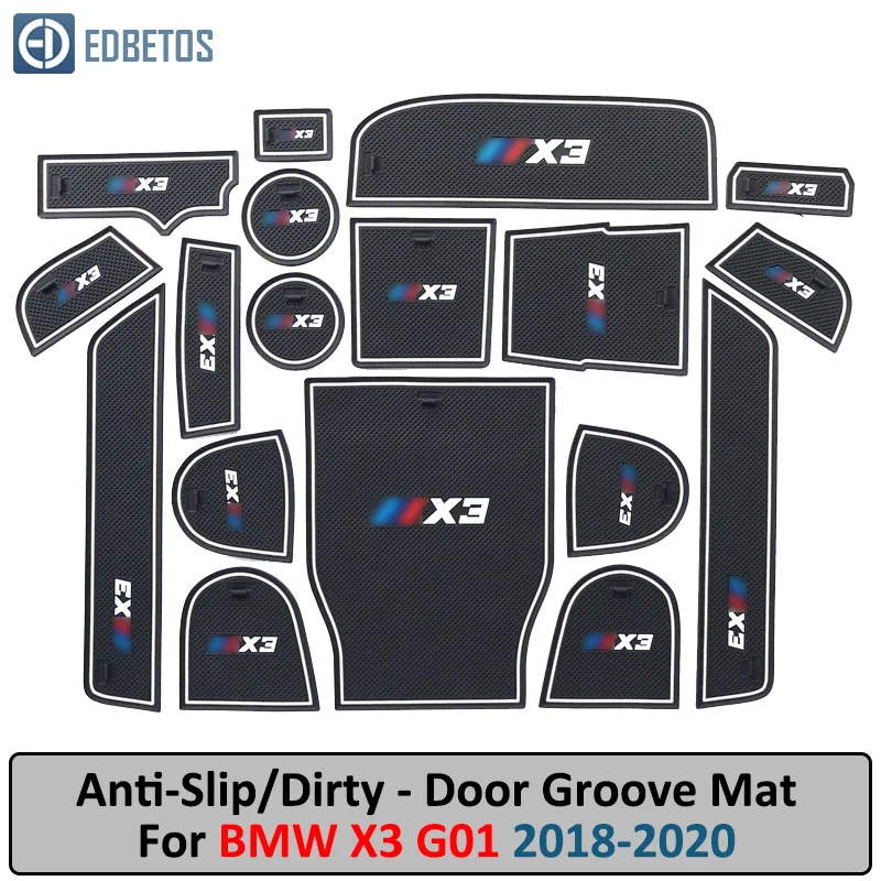 

Anti-Slip Mat For BMW X3 G01 2018 2019 2020 Gate Slot Coaster Anti-Dirty Door Groove Mat