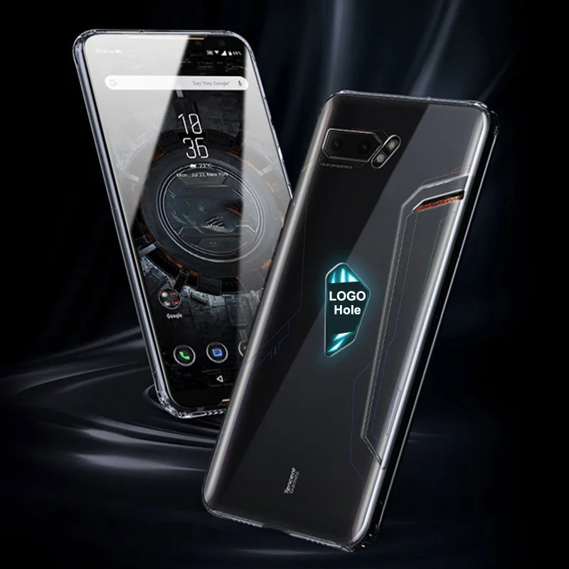 Для Asus ROG Phone 2 Чехол Мягкий силиконовый защитный AsusROG Phone 2 II ZS660KL прозрачный ТПУ противоударный чехол для ROG 2 Gaming