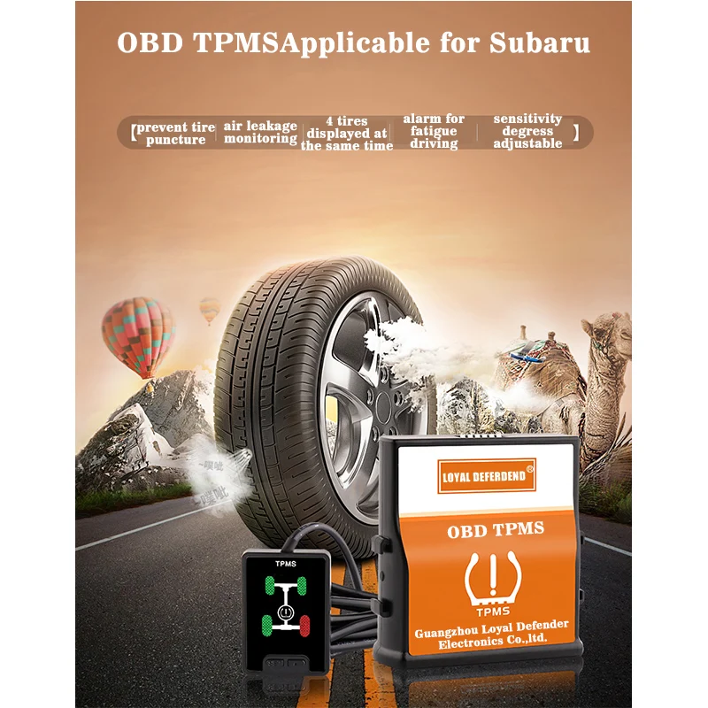 Светодиодный OBD TPMS контроль давления в шинах в реальном времени Интеллектуальный OBD сенсор охранная сигнализация для Subaru Forester