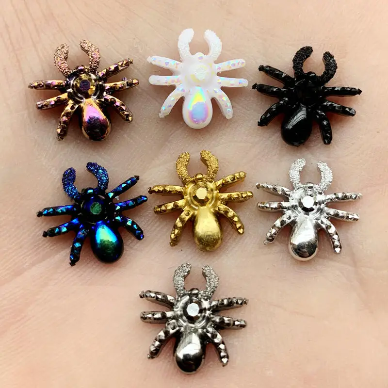 

30pcs Glitter Gold &silver &Golden Rose Spider 3d Charms Jewelry Resin DIY Decorations Stickers Earrings