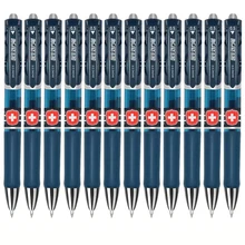 Recharge pour stylo Gel de Prescription médicale, 12 pièces/ensemble, 0.5mm, grande capacité, encre bleue et noire, papeterie d'écriture, fournitures scolaires et de bureau 