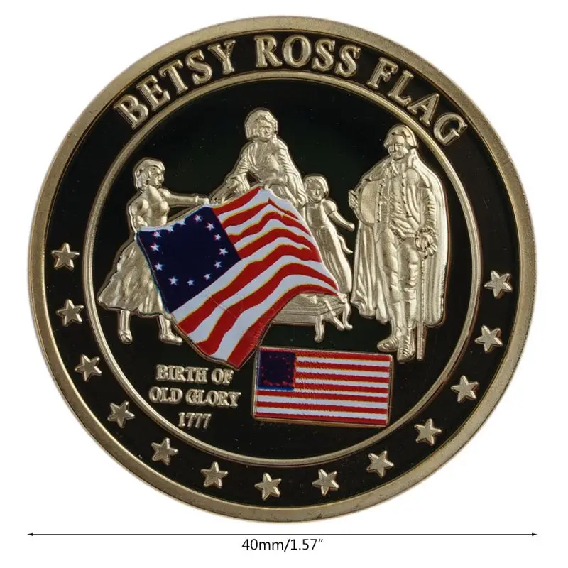 Betsy Ross флаг памятная монета сувенир вызов коллекционные монеты коллекция Искусство ремесло подарок Q9QA