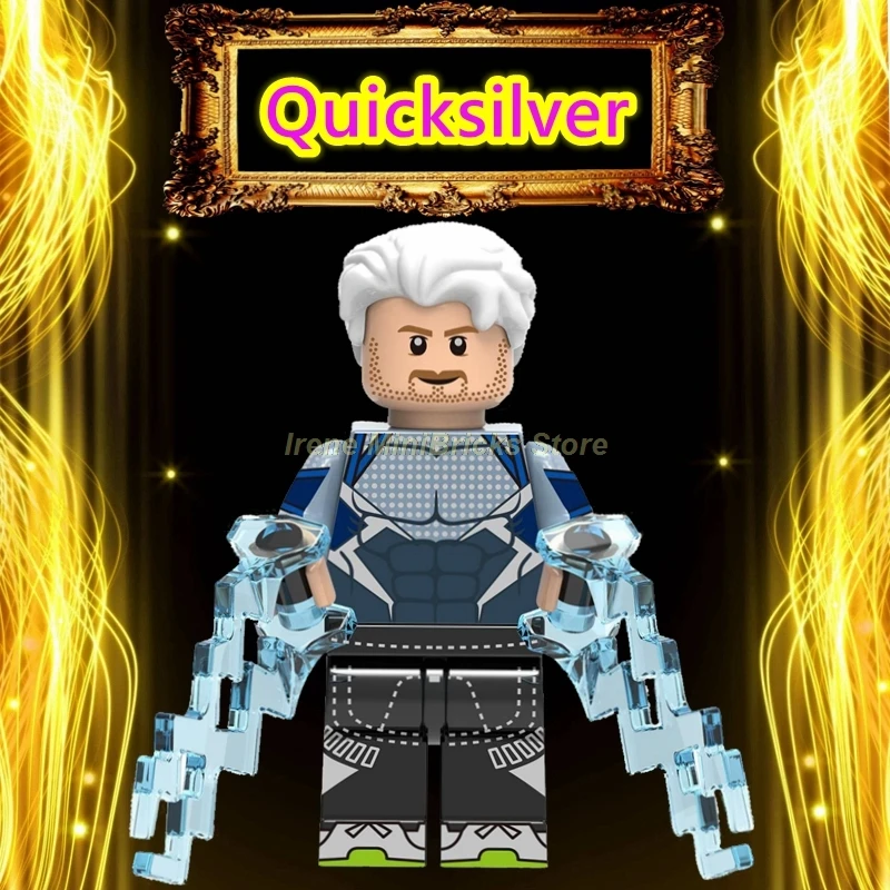 Marvel Мстители Endgame Человек-паук Железный человек Crossbone Kingpin Quicksilver красный череп Тор строительные блоки кирпичи игрушки для детей - Цвет: Quicksilver