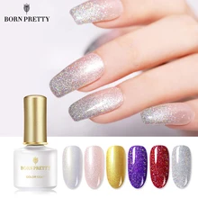 Гель-лак для ногтей BORN PRETTY с блестящими блестками, 6 мл, голографический УФ-гель, розовый, золотой, серебряный, впитывающий Гель-лак