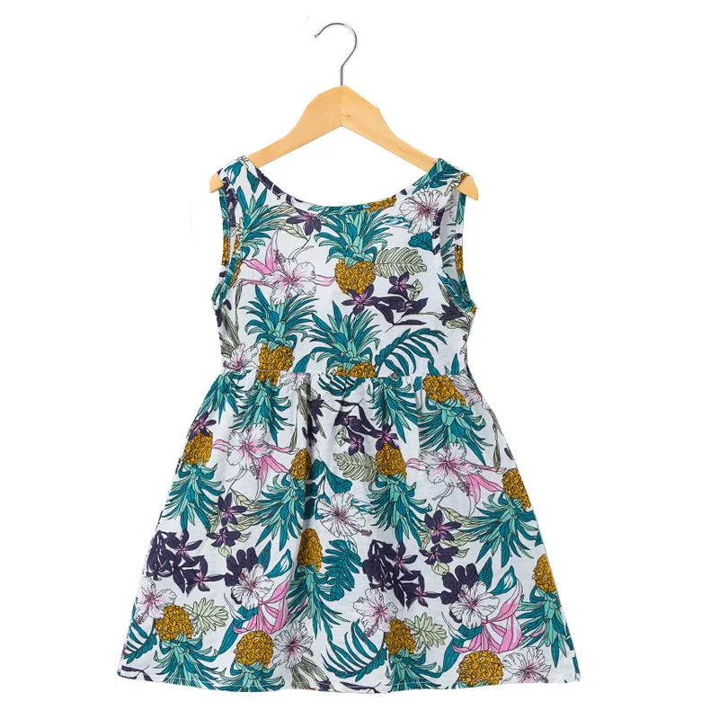 Linda Bohemia Ropa Bebe Ni/ña Verano Elegante Vestido de Princesa Sin Mangas Floral Impresi/ón Vestido para Ni/ñas Vestidos Bebe Ni/ña Vestidos Ni/ña Playa K-youth Vestido Ni/ñas