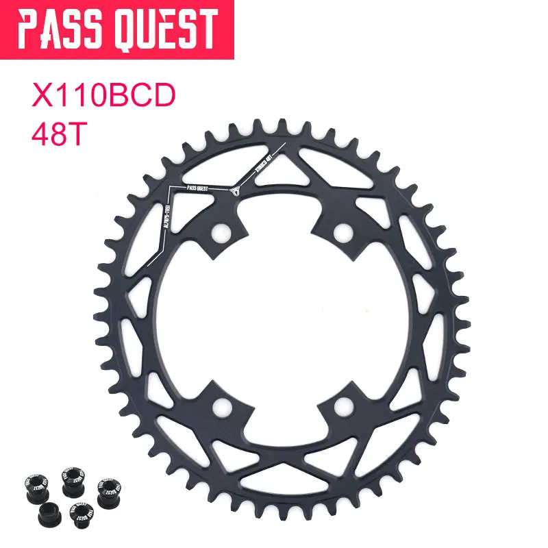 48T Пройти QUEST X110/4BCD овальная цепь для дорожного велосипеда кольцо коленчатый набор 42 T-52 T узкая широкая цепь для R2000 R3000 4700 5800 6800 DA9000 - Цвет: 48T