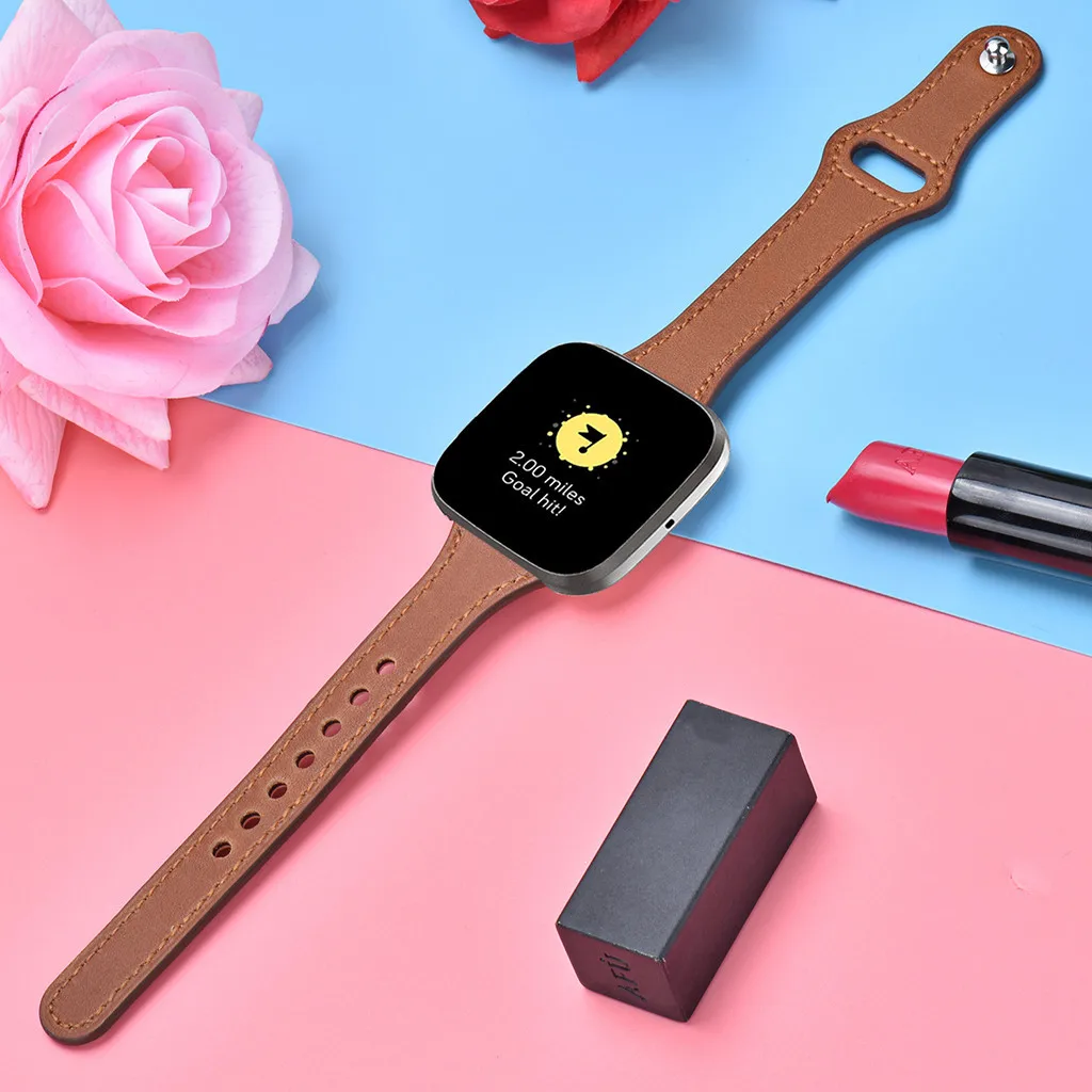 Замена браслета роскошный кожаный ремешок для Fitbit Versa 2 Смарт часы ремешок сменный браслет наручных часов ремешок для умных часов Ремешок