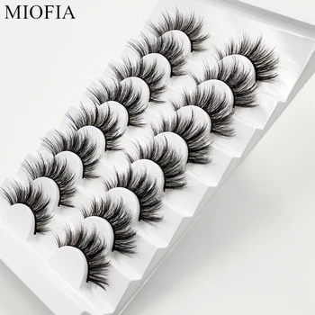 

MIOFIA 8 pairs of lashes Natural long soft 3D mink eyelashes hand-made eyelash extension process necessary makeup eyelashes