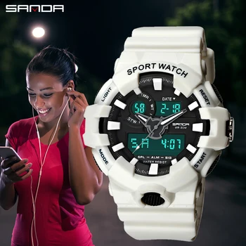 

Luxe Witte Vrouwen Sport Horloge Waterdicht Dames Jelly Horloge Vrouwen Digitale Quartz-horloge Uur Relojes Mujer relogio femin