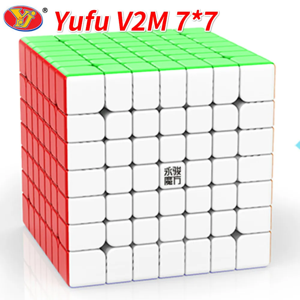 Yongjun Yufu V2M 7x7x7 волшебный магнитный кубик без наклеек профессиональные магниты головоломка скорость Cubo Migico YJ 7x7 обучающая игрушка подарок