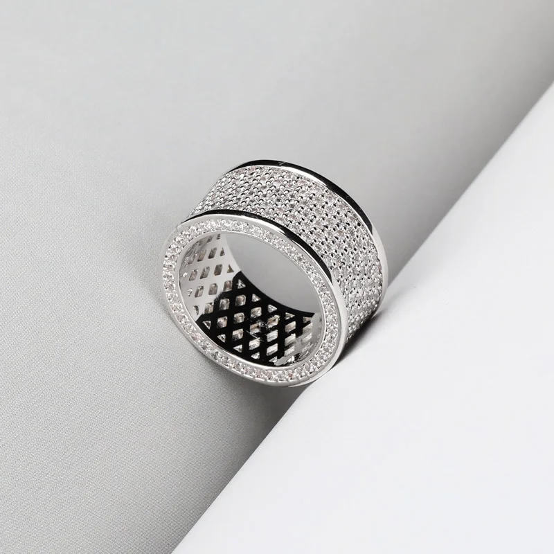 TOPGRILLZ Micro Pave Iced Out Bling AAA+ кубический циркон круглые кольца хип хоп рок ювелирные изделия медное кольцо из материала для мужчин и женщин