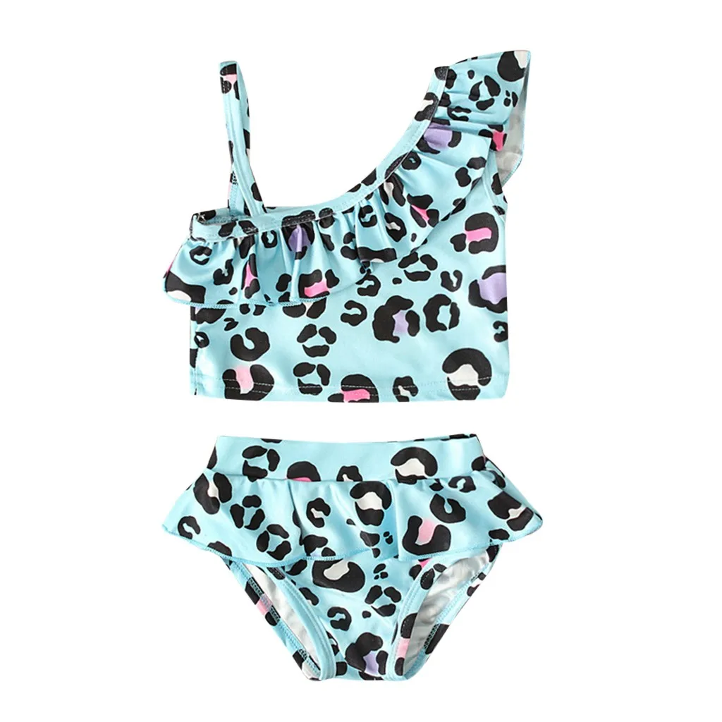 2020 новый детский комплект бикини с разноцветным принтом для маленьких девочек