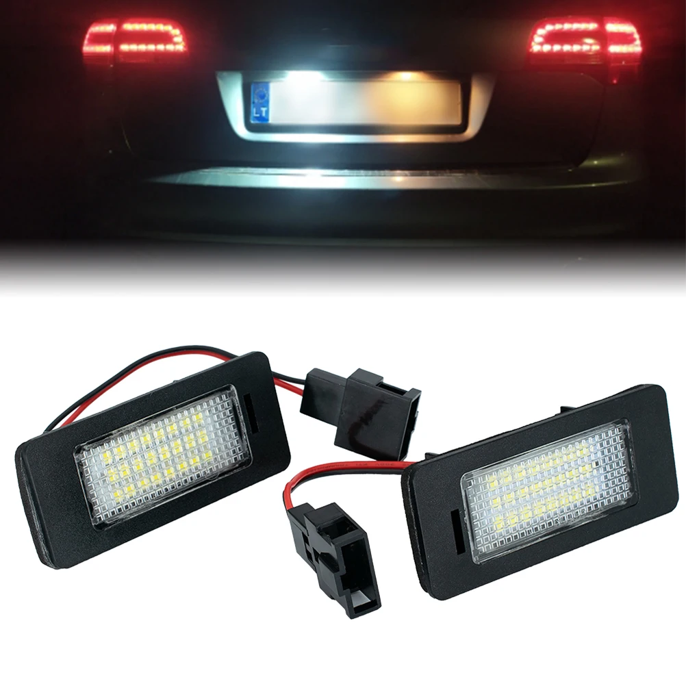 

2X For Audi A1 A4 A5 S5 A6 A7 Q5 TT For VW Led Rear License Number Plate Light Lamp Bulbs Xenon Super Bright Lighting Upgrade