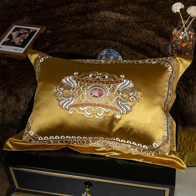 1400TC Silk Cotton Bedding Set King Queen Size Palace Embroidery Duvet Cover Flatsheet Thick Bedspread 4/6/10pcs 5