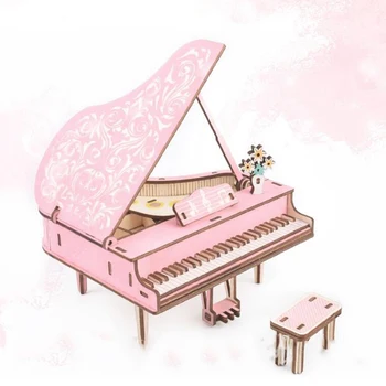 

Boys Girls DIY Handmade Puzzle Materials Piano Modeling Wooden Three-dimensional Jigsaw Puzzles Children Educational Toys