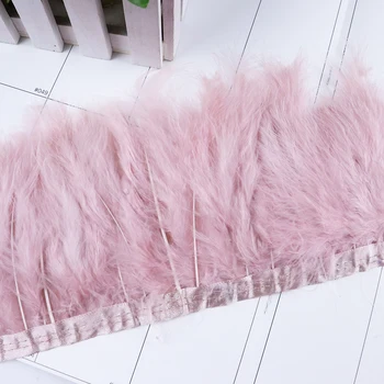

2Meters Leather Pink Turkey Feathers Fringe Feather Trim For Dresses Clothing Sewing Accessory Decoration Crafts Plumes