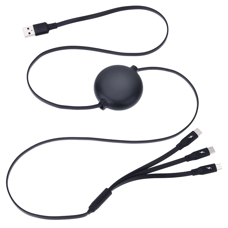 US $658.59 120cm 3 in 1 Retractable USB Micro Type C Cable for iPhone XS X Fast Charging Data Sync USBC Cord For Xiaomi 8 Samsung 200pcs