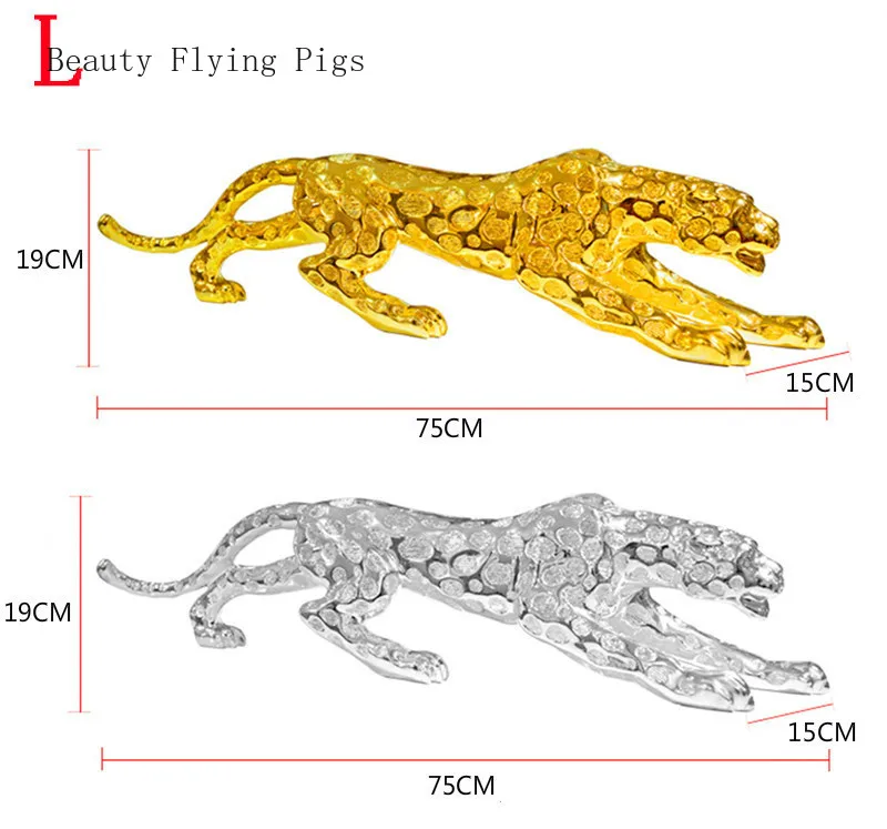 Modern Abstract Gold Panther Sculpture Geometric Resin Leopard Statue Wildlife Decor Gift Craft Ornament Accessories Furnishing