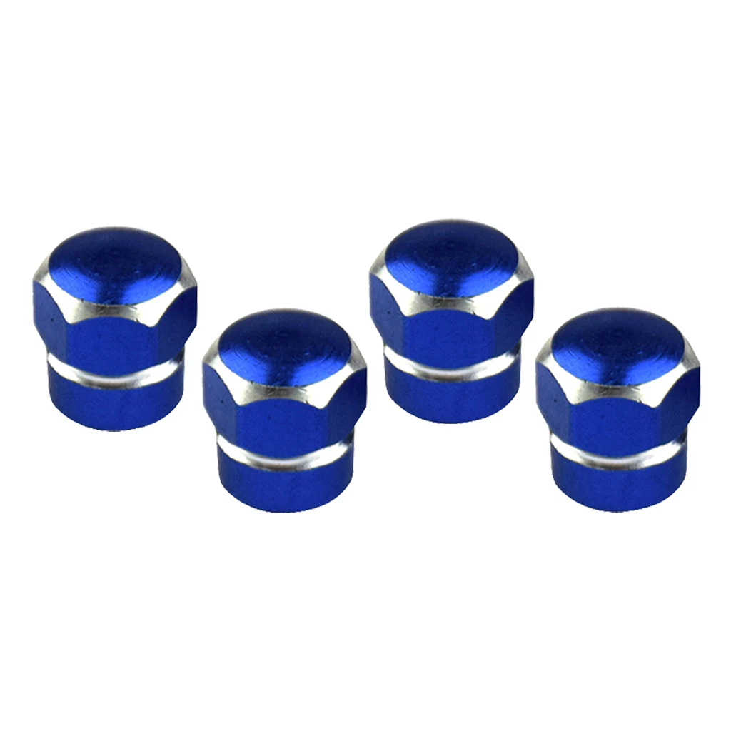 ALUMINUM REPLACEMENT HEXAGON WHEEL TIRE RIM VALVE STEM CAPS Universal For Most Vehicles/ Cars/ Trucks/ Pickups