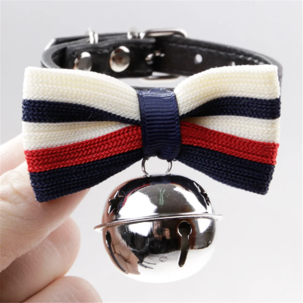 Pet Dogs Collars Retractable Puppy Collars With Bell Christmas Gift Cat Collar Breakaway Double Layer Bowknots Collars