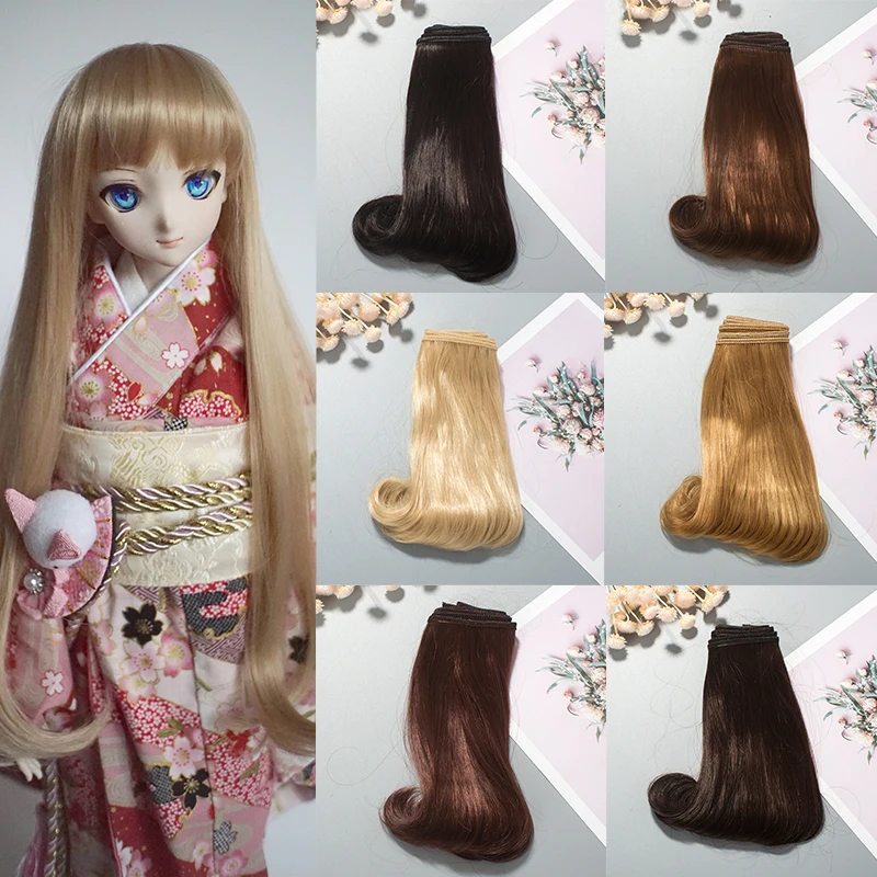 

15*100cm Dolls Accessories Straight very soft Fiber Wig BJD SD Hair For Doll Wigs Multiple Color Options DIY Toys For Children