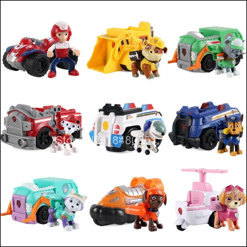 

Big Size pawed dog Kid Toy Pull Back patrolling Car Tracker Puppy sit in the car with light music American Movie Figure