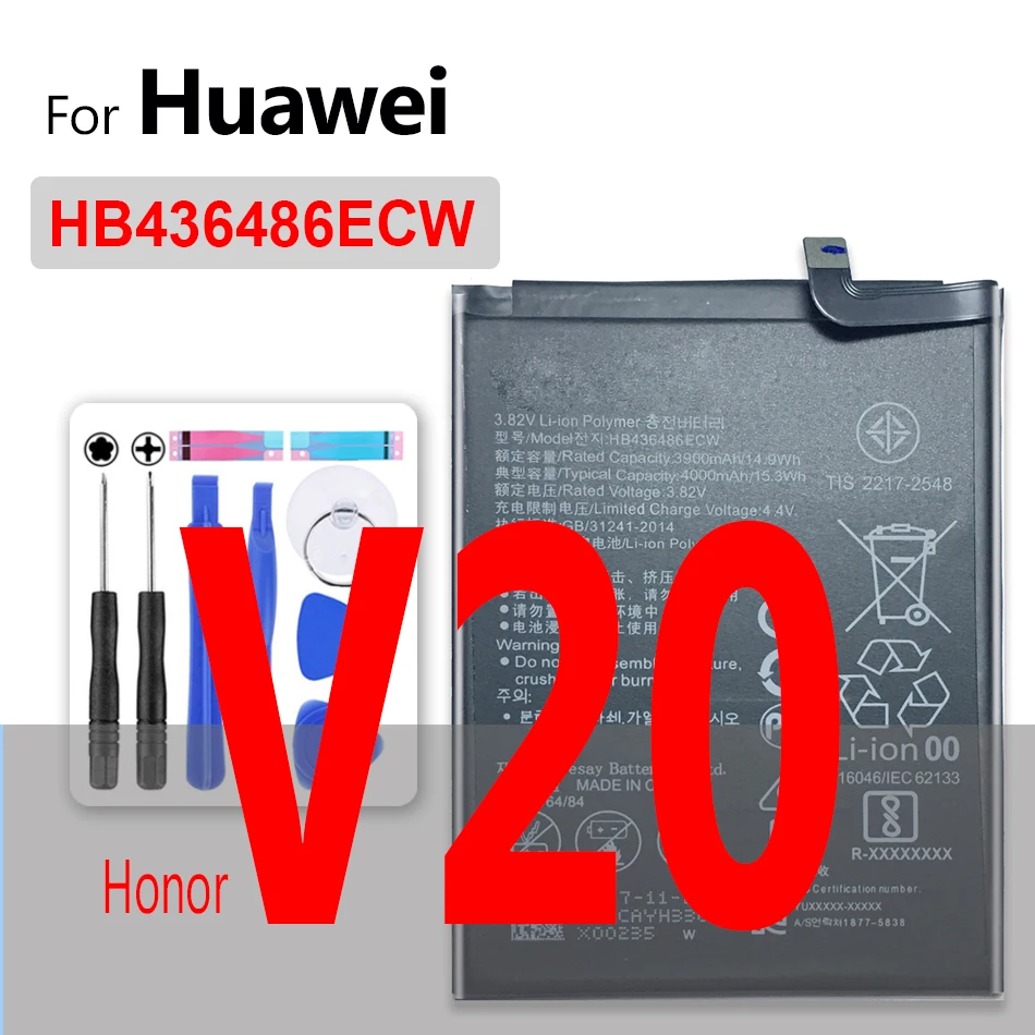 HB436486ECW Сменный аккумулятор для Huawei Honor V20 | Мобильные телефоны и аксессуары