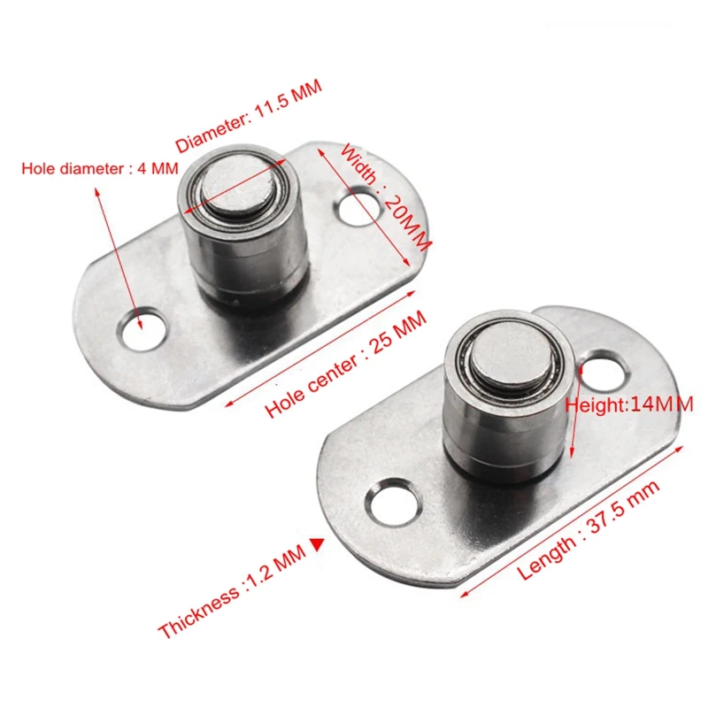 Color : 4 pcs Duoer Small Roller Floor Accessories Guide Track Close Sliding Barn Door Stopper for Track Sliding Door Hardware with Bearing