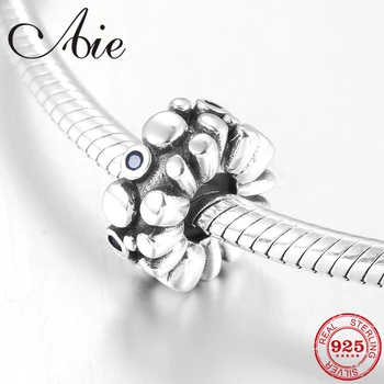 

Hot 925 Sterling Silver Blue CZ Bubble pattern round Spacer stopper beads Fit Original European Charm Bracelet Jewelry making