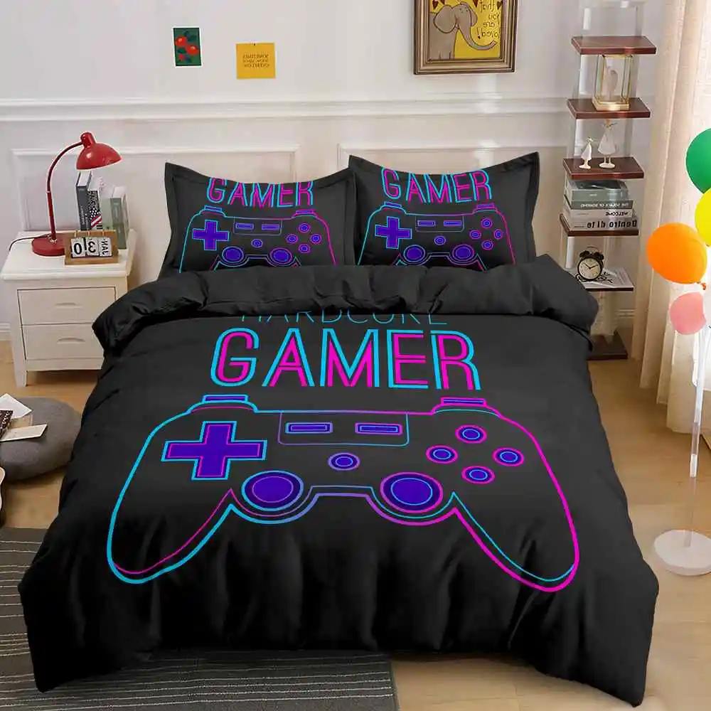 Gift for Boys Duvet Cover Set Bed   Game Elements Printed Bedding  14 Size