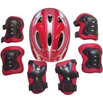 

7pcs 5-15 Years Kid Protectors Lightweight Breathable Child Roller Skating Bike Helmet Knee Wrist Guard Elbow Pad Set Universal