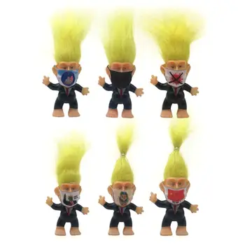

Wearing Mask America President Troll Doll Figures Funny Toys for Children Birthday Gift Mini Collection Model
