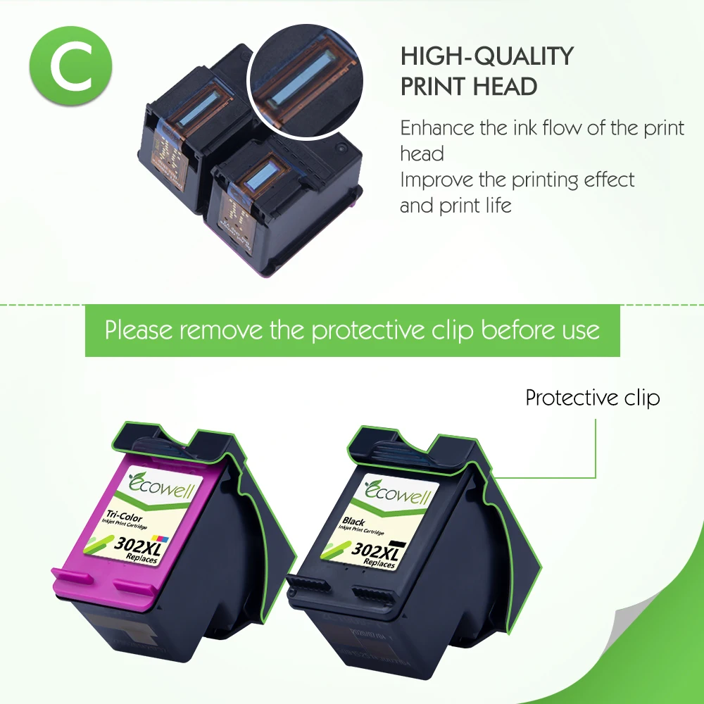 Сменный картридж ECOWELL 301XL для hp 301 чернильный Deskjet 1000 1050 2050 2540 2510 Envy 5530|Чернильные