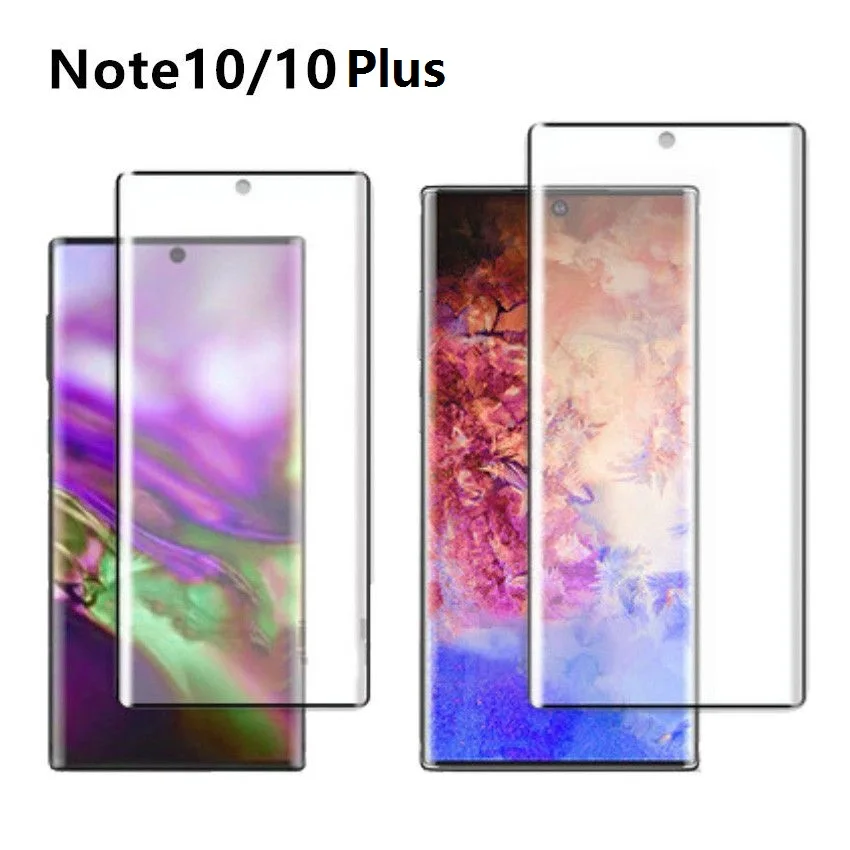 

Tempered Glass For Samsung Galaxy Note 10 Plus Fingerprint ID Screen Protector For Samsung Note 10 + Glass Film Full Cover EEMIA