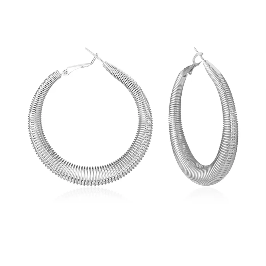 Silver Color Gotic панк большой круг обруч серьги для женщин Brincos массивные большие хип хоп мяч геометрические круглые серьги для женщин рок ювелирные изделия - Окраска металла: Silver Color