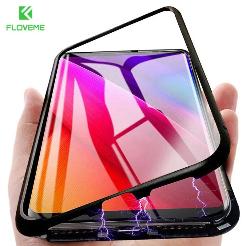 Магнитный адсорбционный металлический чехол FLOVEME для Samsung Galaxy S8 S9 S10 Plus S10E S7 Edge Note 8
