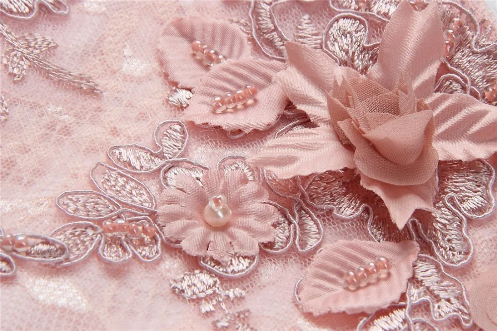 Свадебное платье с открытыми плечами для девочек, Персиковое, розовое платье с цветочным узором для девочек 12 мес.-12 лет, кружевное платье из тюля с бусинами для девочек на день рождения, можно заказать размер