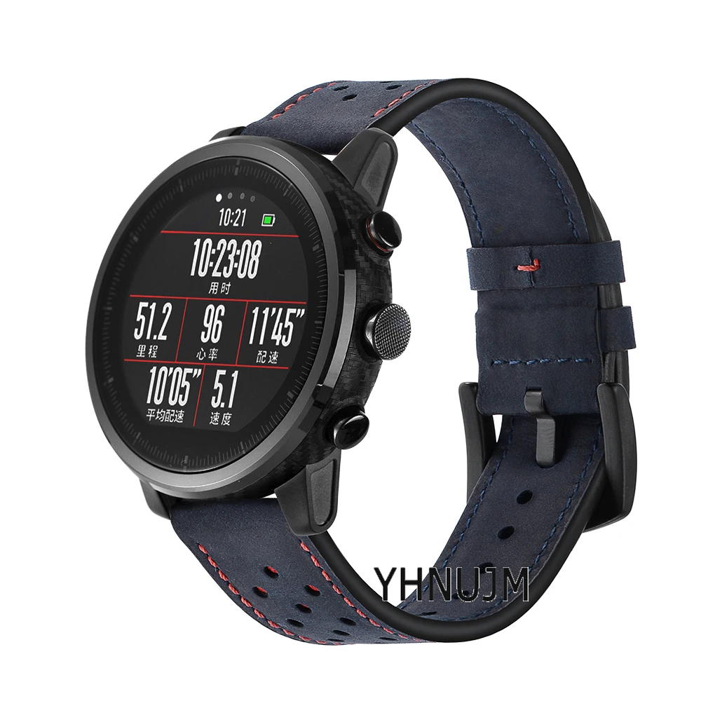 YHNUJM полос для оригинальных Xiaomi Huami Amazfit 2 Stratos pace дышащий спортивный кожаный ремешок Смарт-часы