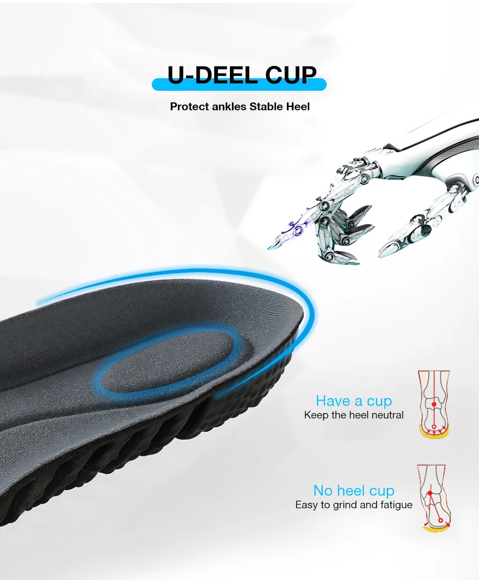 BANGNI PORON Air Cushion Insole PU Memory Foam Sports Support Inserts ZOOM Popcorn Orthopedic Shoes Pad For Feet Men Women