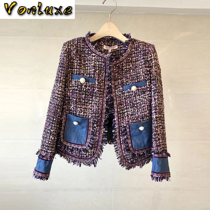 Suits Women Runway Luxury Designers Elegant Office Ladies Formal Tweed Blazer Jacket Coat Mini Dress 2 Piece Set Female | Женская одежда