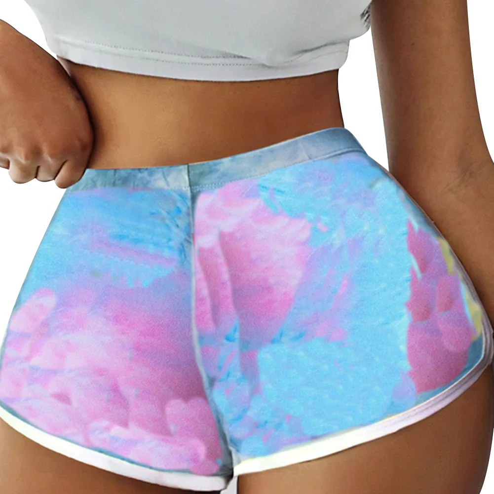 Ladies Sexy Casual Style Shorts Fashion High Waist Skinny Hot Short Trousers Women Tie Dye Printed Bodycon Shorts Streetwear