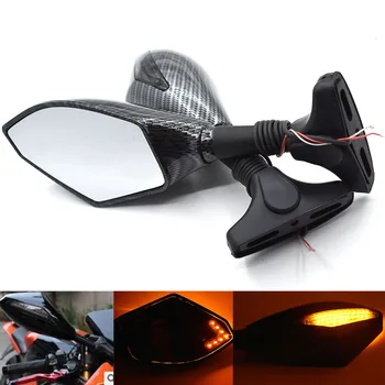 

Universal Motorcycle integrated LED Turn Signals Rearview Mirror For Kawasaki ZX6R/ZX636/ZX6RR 2001-2004 ZX-9R/ZX-9 1999-2003