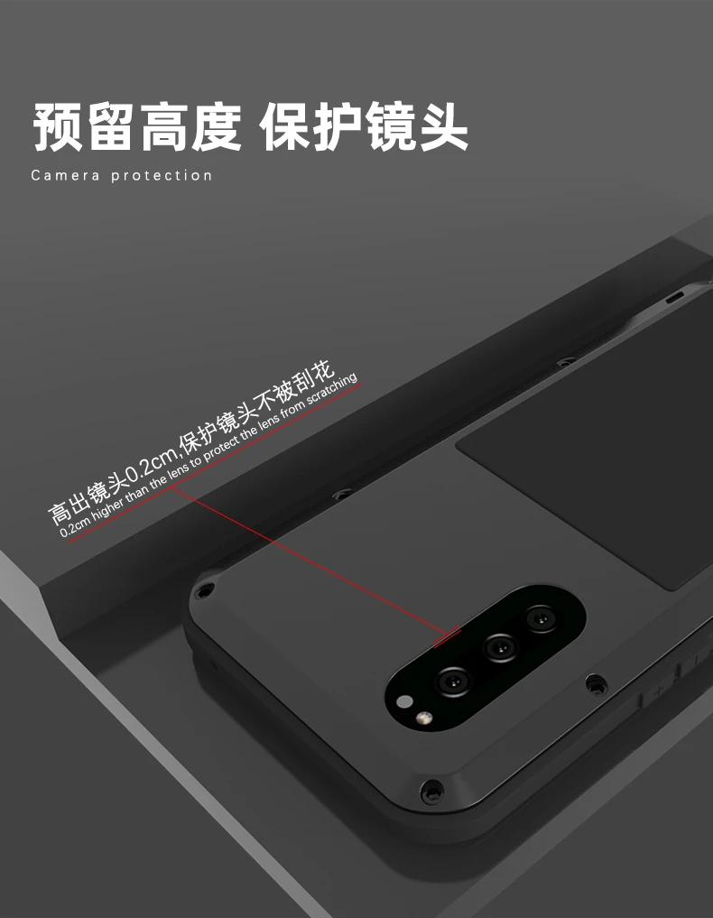 Водонепроницаемый защитный чехол для sony Xperia 5, чехол с защитой от ударов/пыли, водостойкий Чехол для sony Xperia 5, чехол с пленкой Gorilla glass