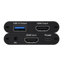 HDMI к USB3.0 1080 P/60Hz игровая Карта видеозахвата в реальном времени с микрофоном вход для PS4/xbox/переключатель/камера