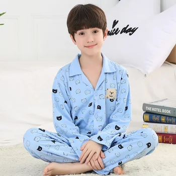 

2020 new Children's pajamas set Boys Cotton Long Sleeve sleepwear Spring and Autumn Summer kids Cartoon thick Home Clothing Suit
