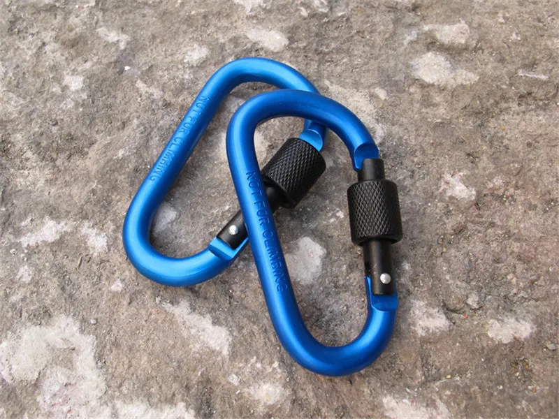 8CM Bold Carabiner Aluminum Alloy Carbine D-Ring Carbines Hanging Buckle Metal Backpack Buckle With Lock (28)
