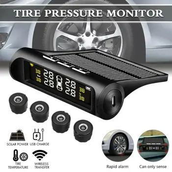 

Universal Real-time Display USB Wireless TPMS Tire Pressure Monitor System Kit With Sensors IP67 Waterproof Solar Power